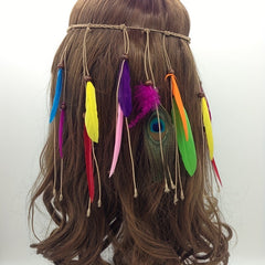 Bohemia Style Feather Hair Band Adjustable Headwear