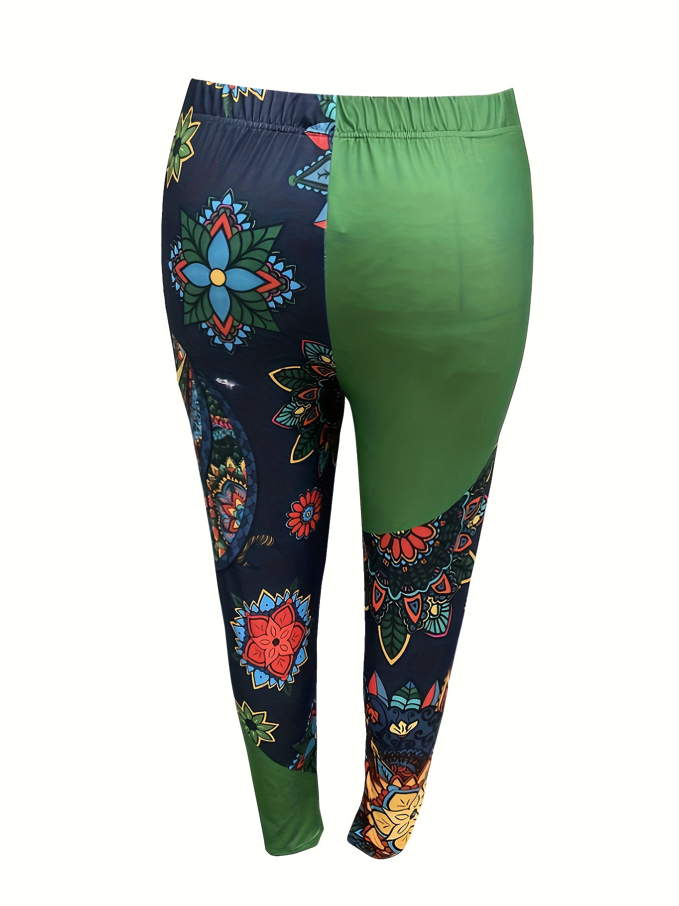  Tribal & Owl Print Elastic High Rise Skinny Trousers