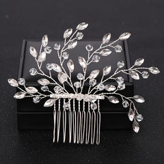 Perpetual Bride Wedding Hair Comb Alloy Crystal Side Comb Hair Accessories