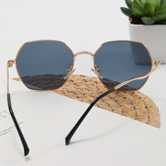 Geometric Metal Sunglasses Anti Glare UV400