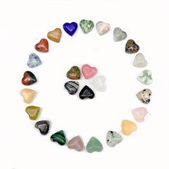 10pcs Heart Shape Natural Stone Ornament for Home Decor & Jewelry Making