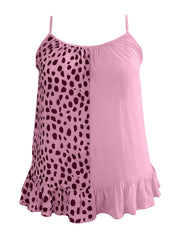  Colorblock Polka Dot Print Cami Top
