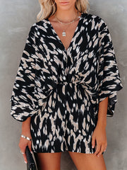 Boho V-neck Romper Jumpsuit Backless Print