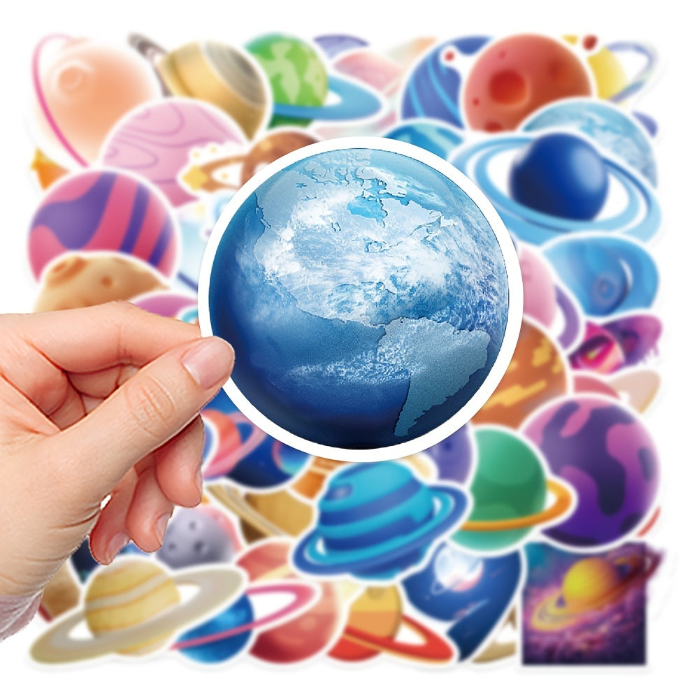50pcs Small Planet Graffiti Stickers Laptop Luggage Waterproof S
