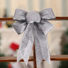 6pcs 7.87IN Christmas Golden Bow Knot Set for Gift Boxes & Tree Wreaths