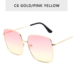 Vintage Oversize Square Sunglasses UV Protection Gradient Lens