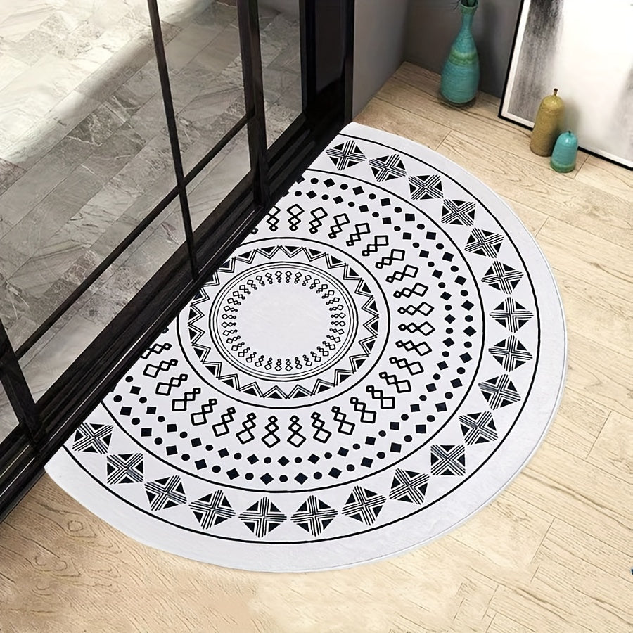 Moroccan Element Doormat Semi Circular Area Rug