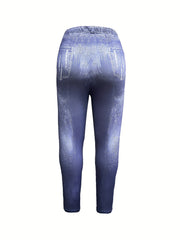  Denim Print Slim Fit Leggings
