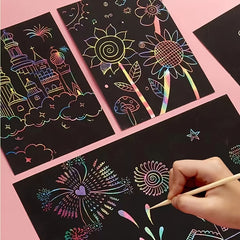 Rainbow Scratch Off Notebook Set - 12 Sheets