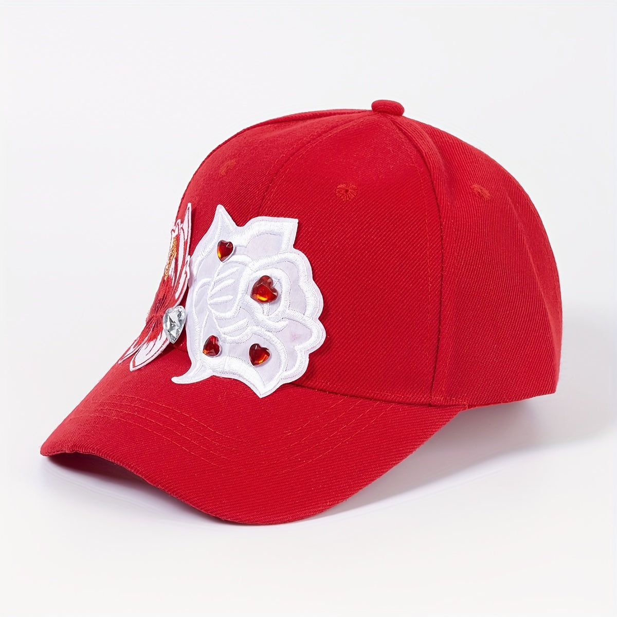 Flower Embroidery Patch Baseball Cap Sun Hat for Women