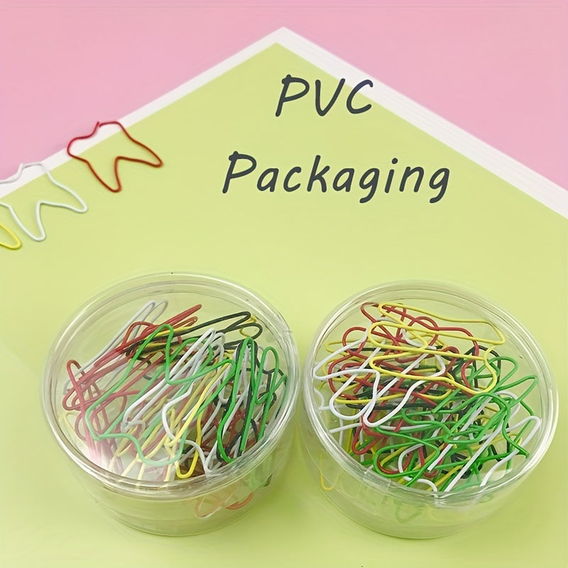 24pc Colorful Teeth Paperclip Set Office Supplies