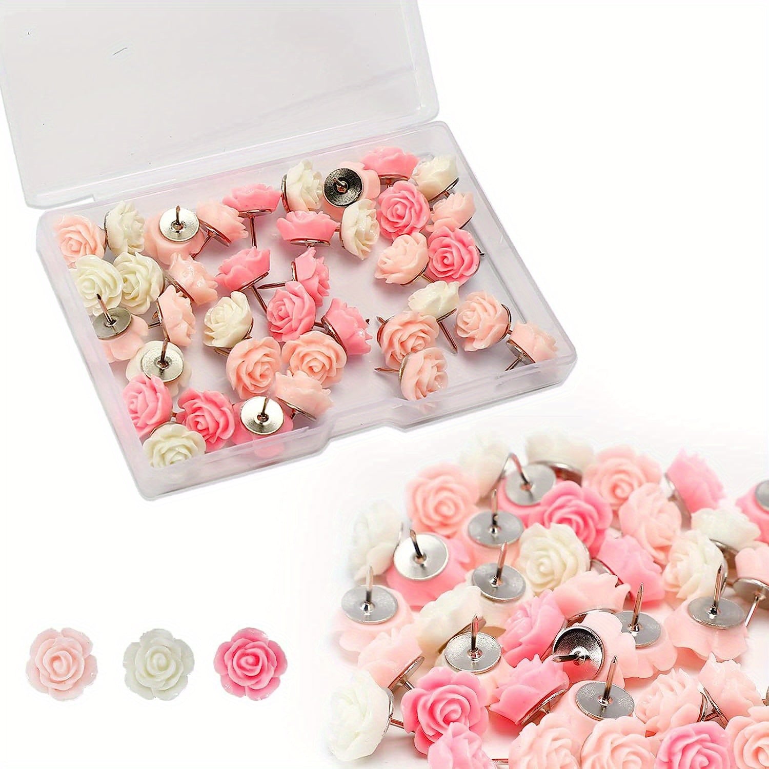 20pcs Flower Push Pins Bulletin Board Creative Photo Push Pins