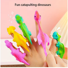 10PCS Ejection Dinosaur Finger Soft Slingshot Toy