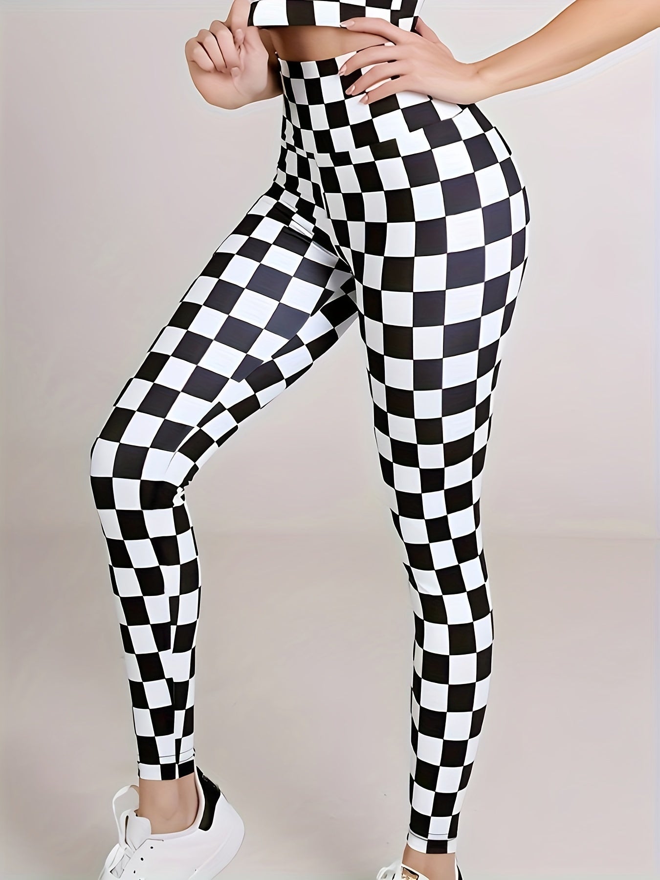 Plaid Yoga Pants High Waist Leggings Women's Activewear