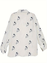  Star Print Button Up Shirt