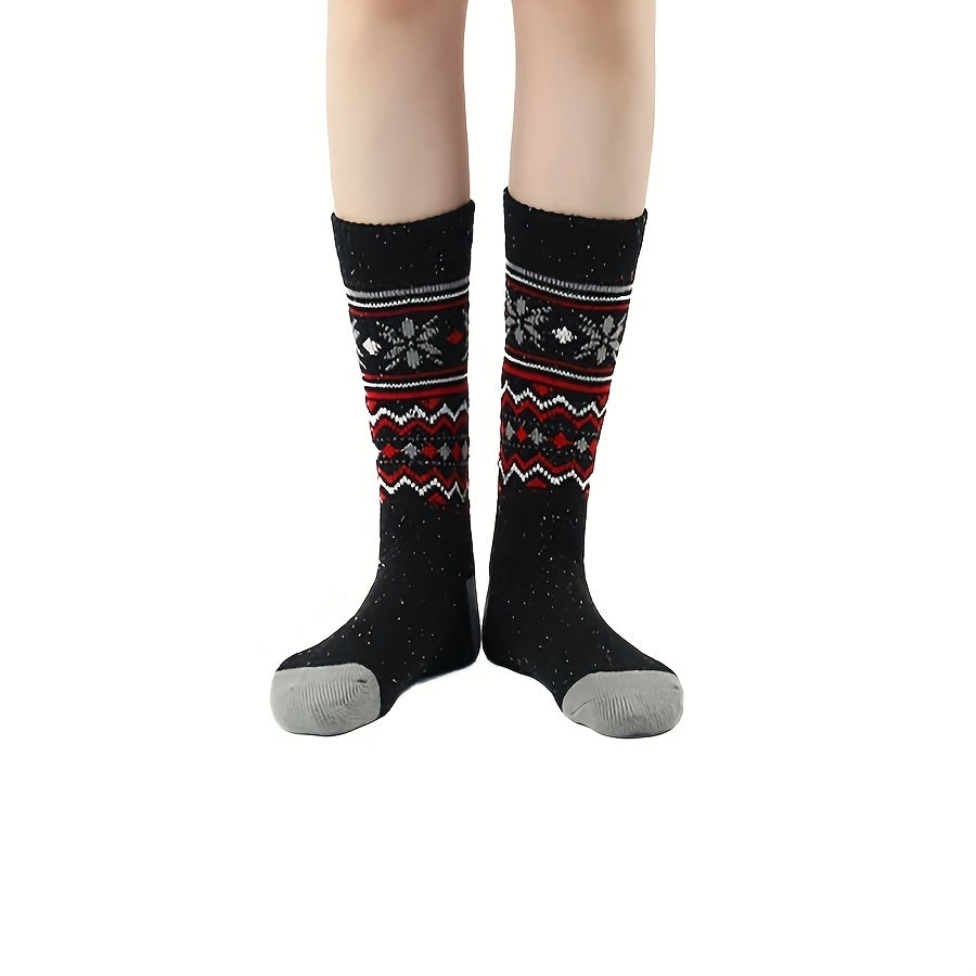Geometric Pattern Mid Tube Socks Soft Women's Stockings