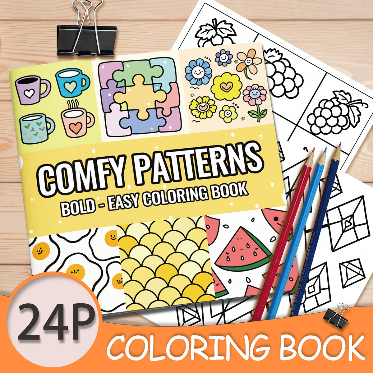 Adult Coloring Book 20x20cm 24 Pages - Easter Theme