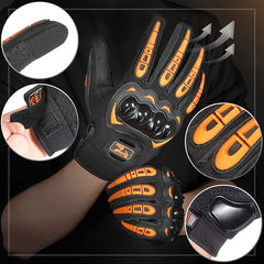 Touch Screen Motorcycle Riding Gloves with Hard Knuckle Protection