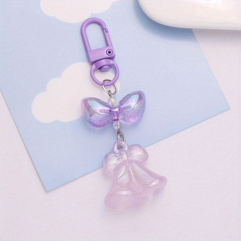 Acrylic Bubble Bow Keychain Pendant For Girls