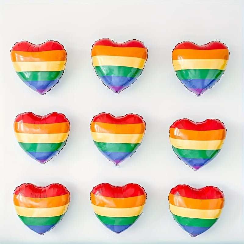 Colorful Rainbow Heart Balloons for Christmas Party