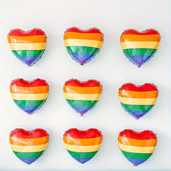 Colorful Rainbow Heart Balloons for Christmas Party