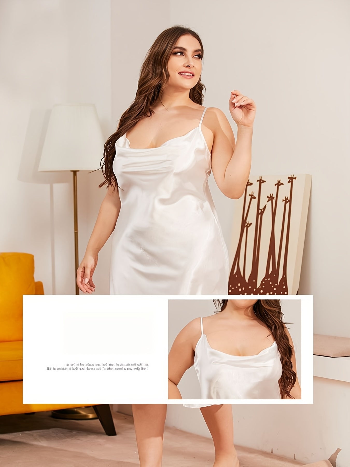  Satin Loose Fit Pajama Dress Comfort Casual Sleepwear