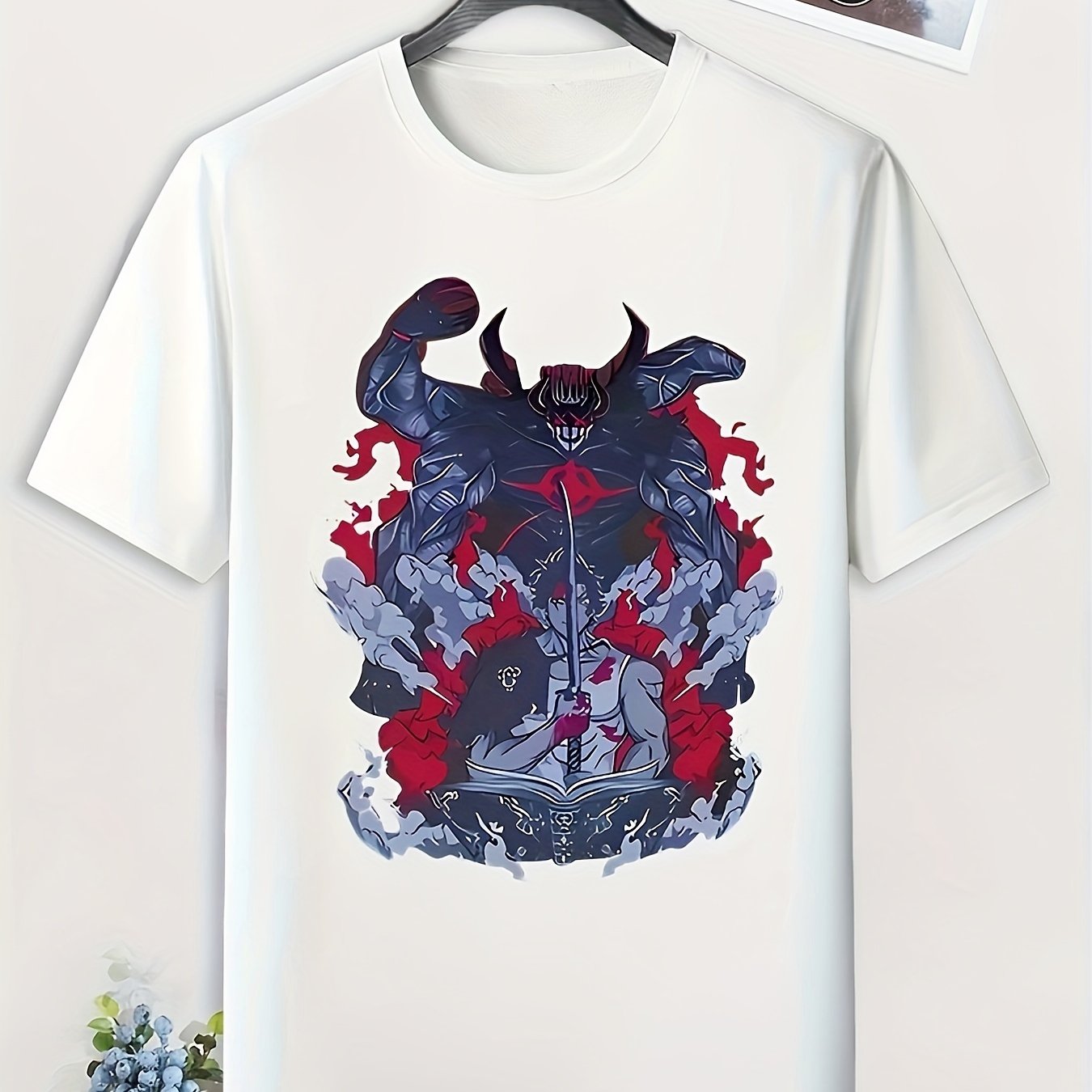 Men's Anime Pattern T shirt Active Stretch Breathable Tee
