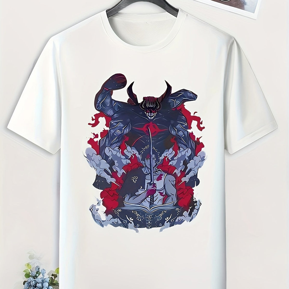 Men's Anime Pattern T shirt Active Stretch Breathable Tee