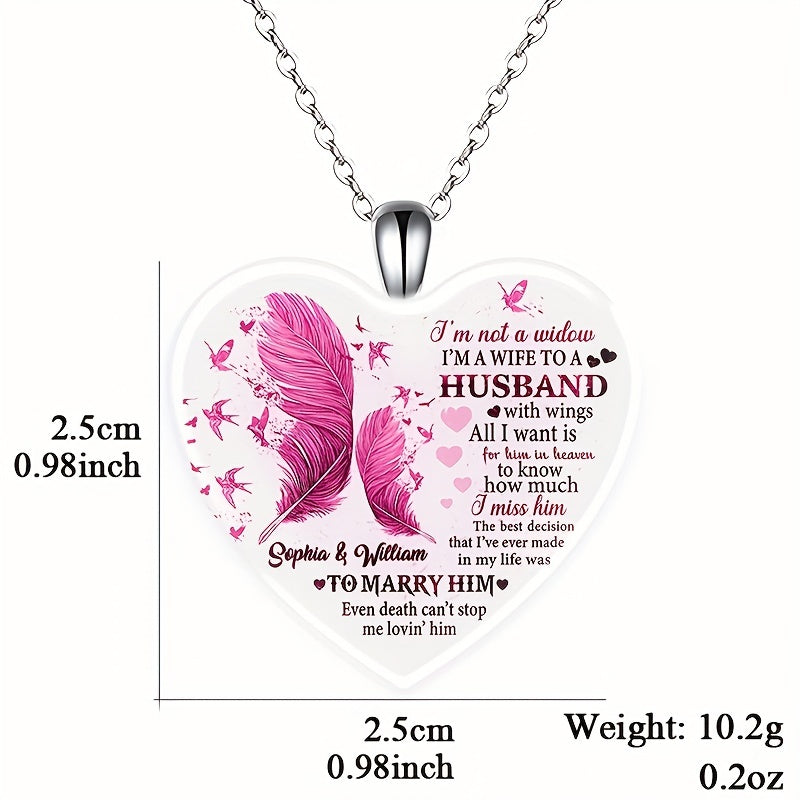 Feather Heart Pendant Necklace Crystal Jewelry for Christmas Wedding Anniversary
