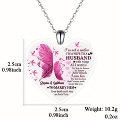 Feather Heart Pendant Necklace Crystal Jewelry for Christmas Wedding Anniversary
