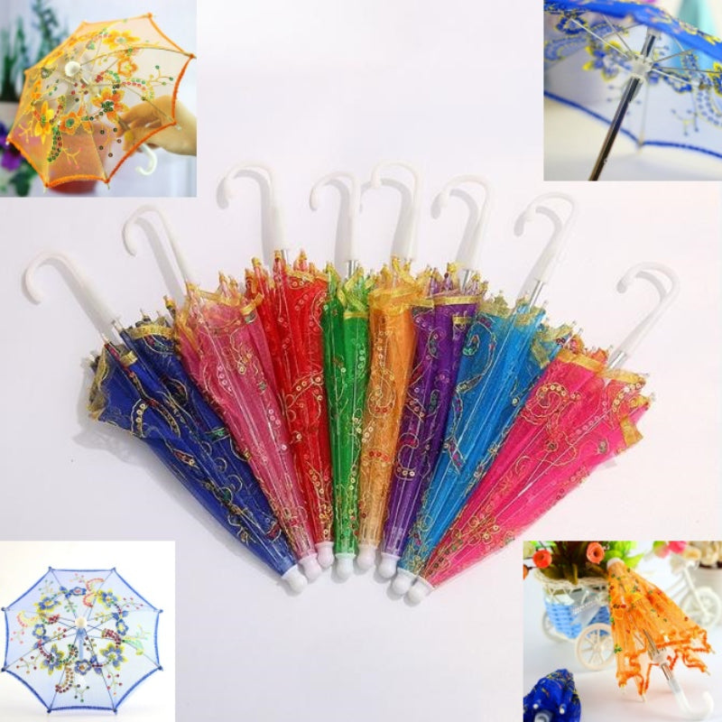 Mini Craft Lace Umbrella Cloth Doll Toy Umbrella Decorative Umbrella