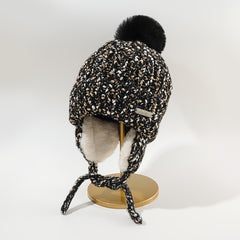 Women's Fleece Lined Cable Knit Beanie Hat for Cold Weather
