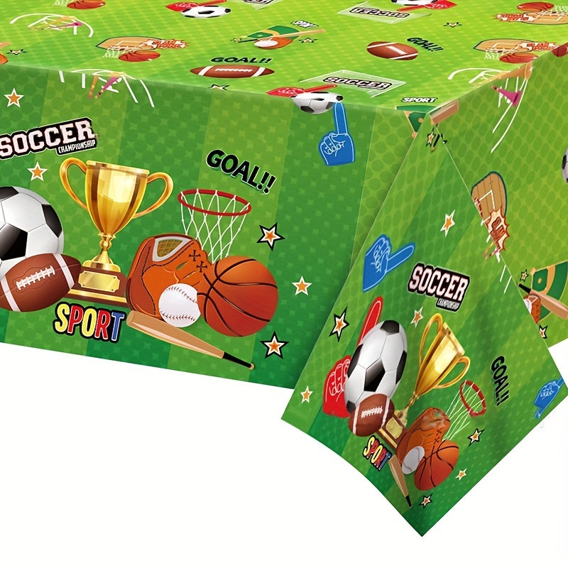 Sports Theme Party Tablecloth Kids Cartoon Birthday Disposable PET Tablecloth