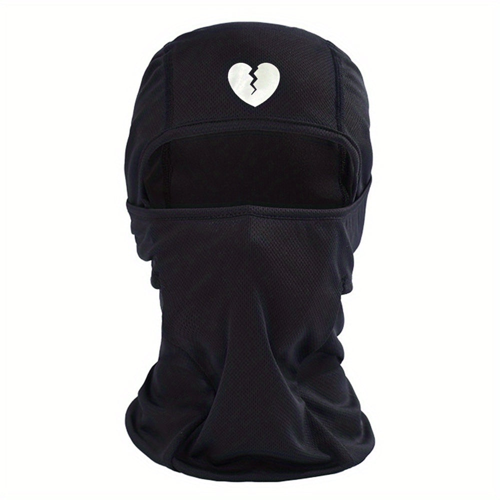 Heart Broken Print Balaclava Outdoor Sports Mask