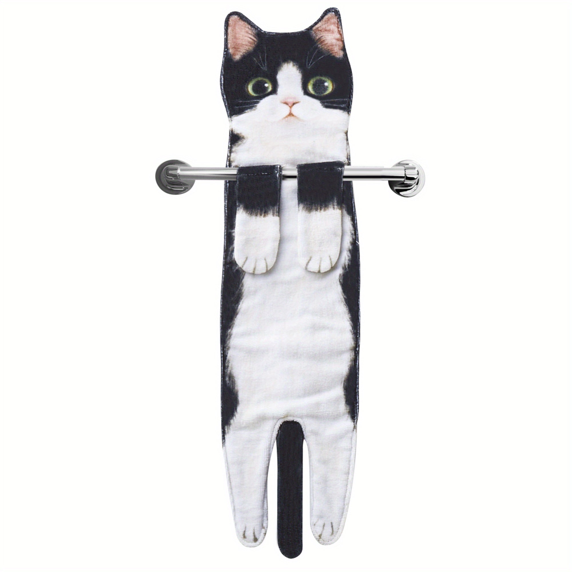 Christmas Cat Hand Towels - Absorbent Soft Decorative Washcloths