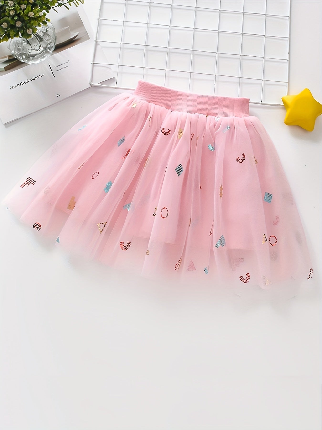 Toddler Girls Sequin Tutu Skirt Mesh Skirt For Summer Party Dance Performance