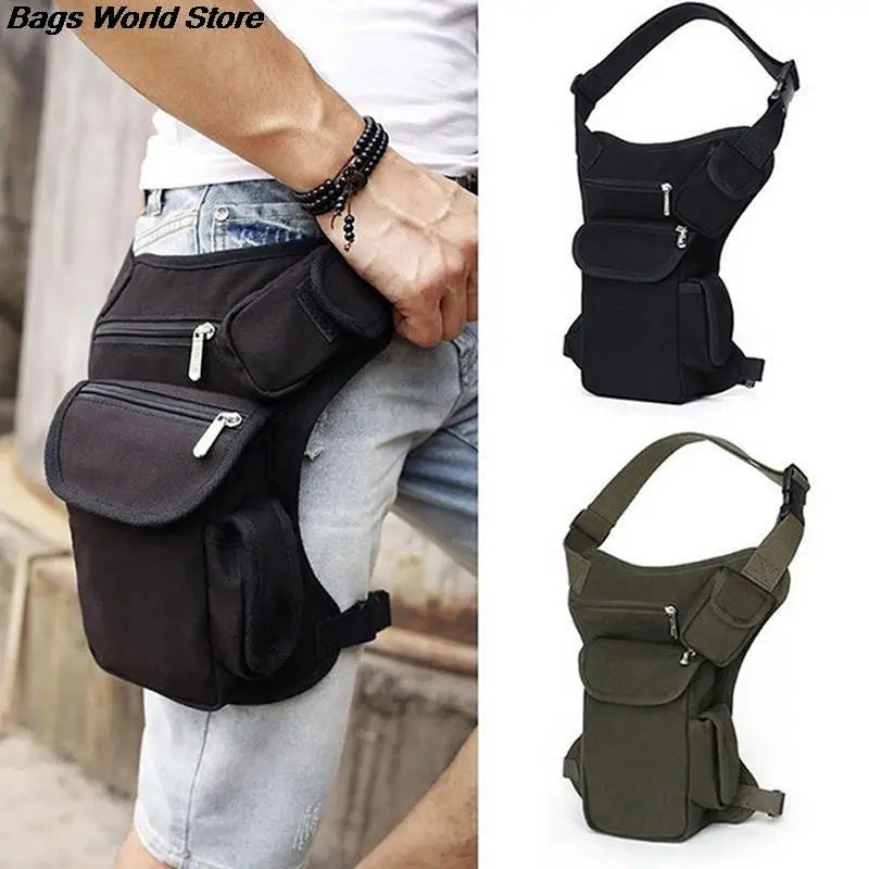 Canvas Waist Thigh Drop Leg Bag Tactical Motorcycle Riding Hip Fanny Pack