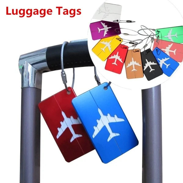 Aluminum Luggage Tag Airplane Travel Name Address Label