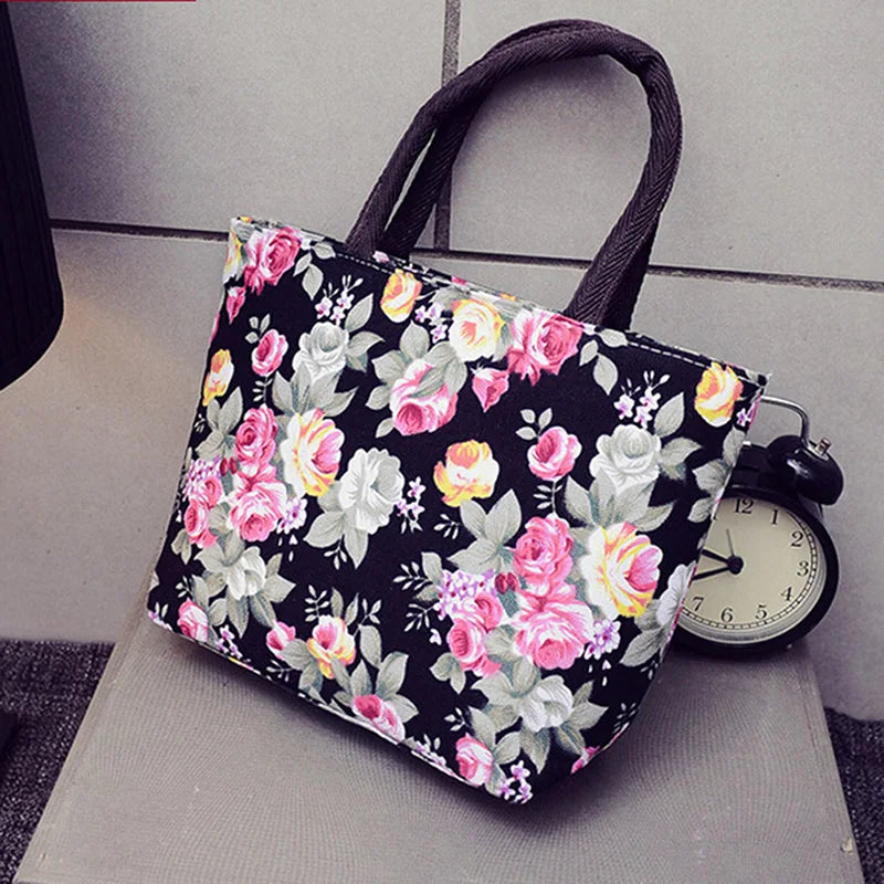 Floral Women Handbag Canvas Casual Tote Bag Shopping Bag