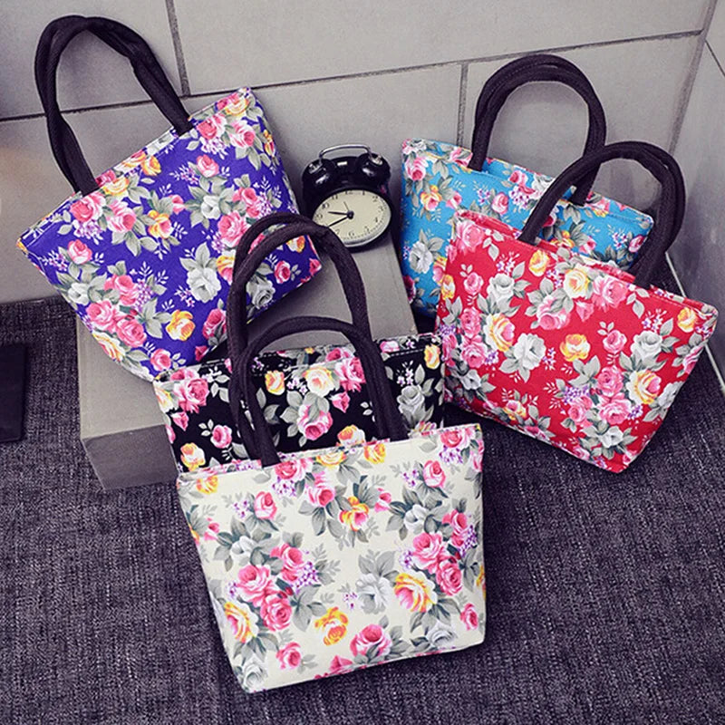 Floral Women Handbag Canvas Casual Tote Bag Shopping Bag
