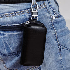 Mini Portable PU Leather Car Key Holder Organizer Pouch Zipper Key Case