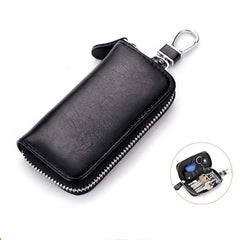 Mini Portable PU Leather Car Key Holder Organizer Pouch Zipper Key Case