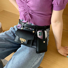Women's Leather Flap Fanny Waist Pack