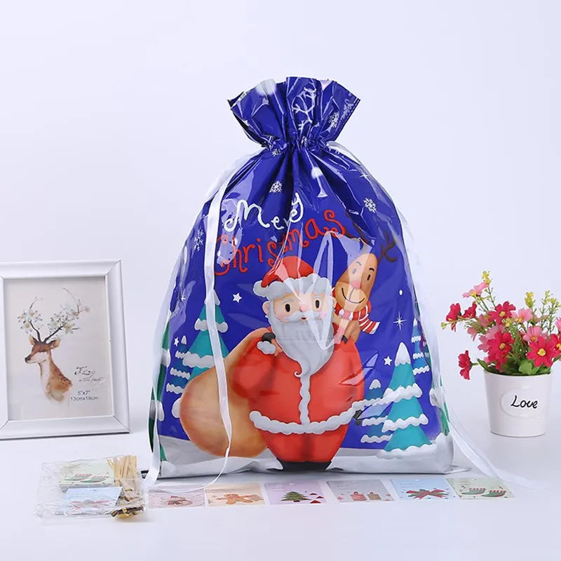 Large Christmas Sacks Drawstring Gift Bags x1