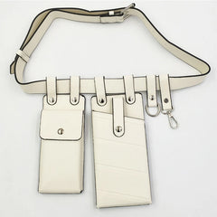 Women's 2-Piece Leather Waist Bags Crossbody Chest Purses