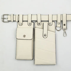 Women's 2-Piece Leather Waist Bags Crossbody Chest Purses