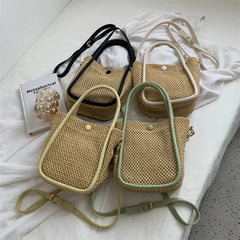 Summer Straw Shoulder Bag Handwoven Handbag