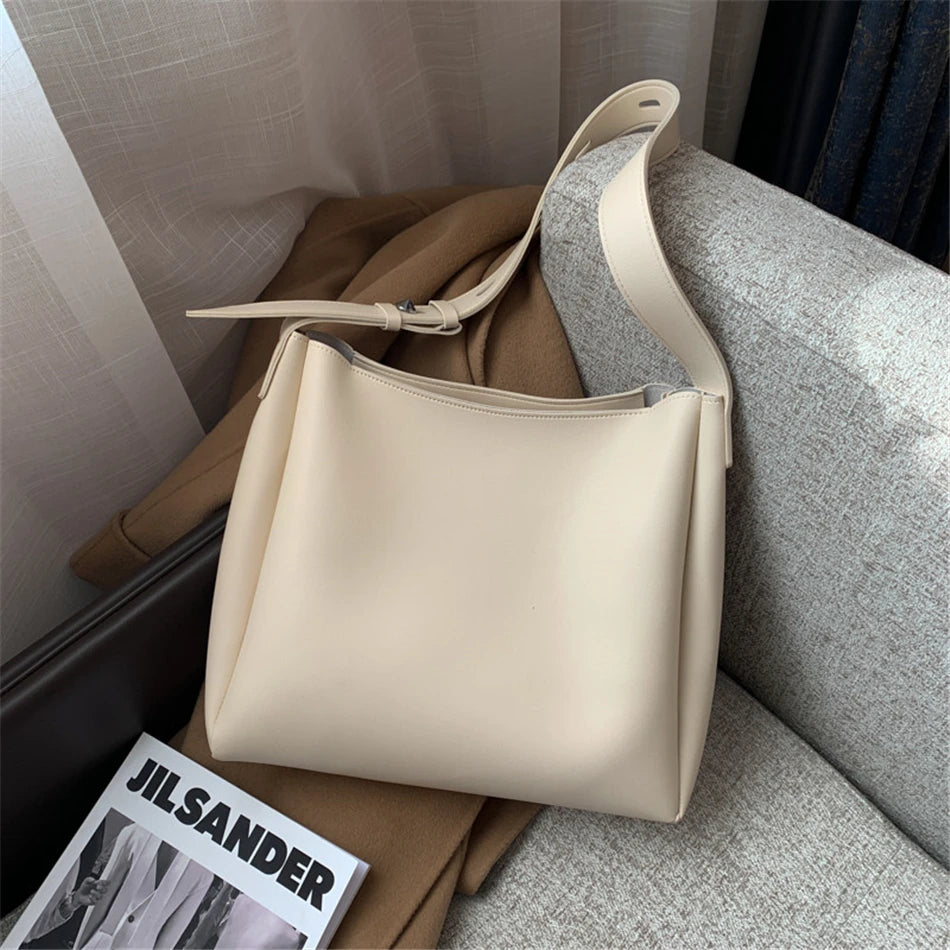 2 Sets Casual Tote Bags PU Leather Shoulder Bags for Women Female Travel Bag