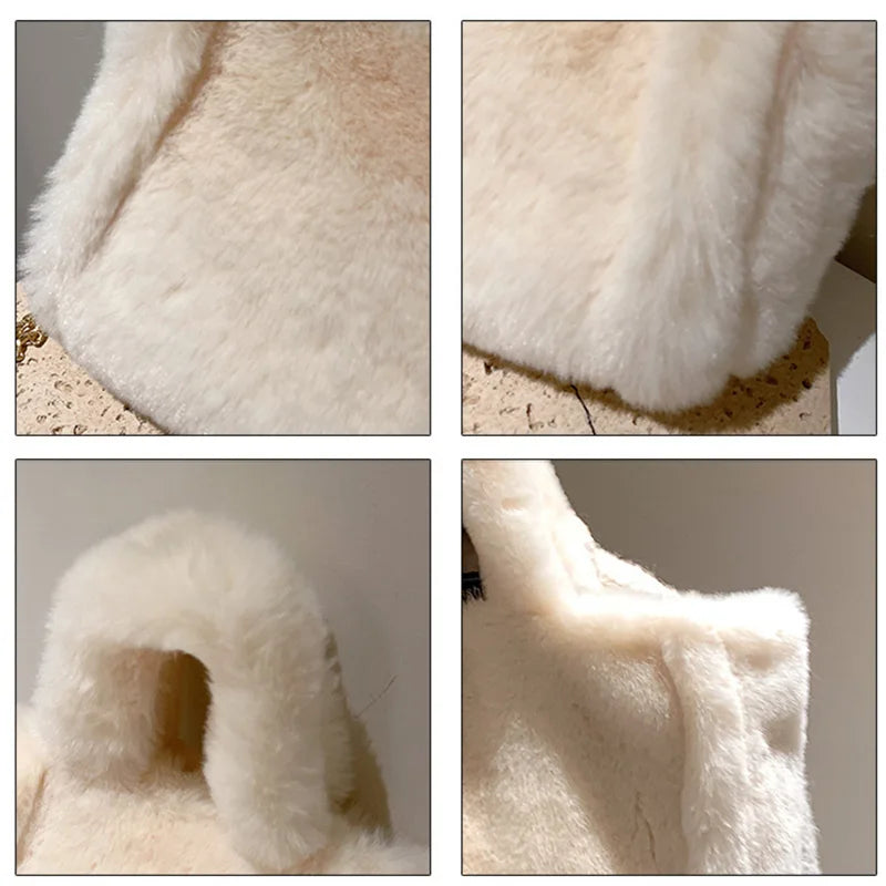 Faux Fur Winter Handbag Shoulder Bag Soft Plush