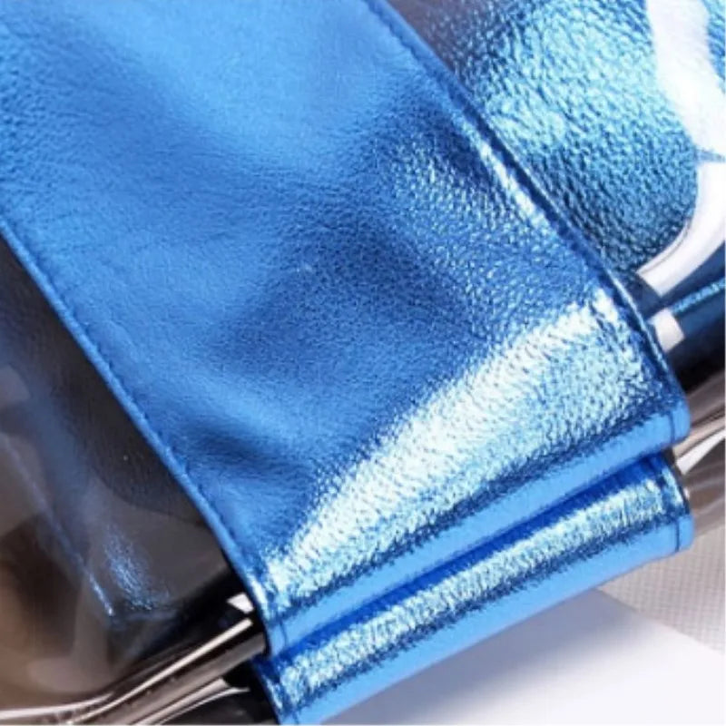 Women Beach Bag Set PVC Transparent Shoulder Bag with Purse